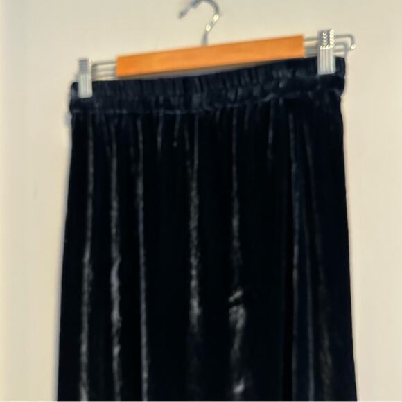 Vintage Bryan Emerson Blue Velvet Silk Blend Maxi Skirt Medium - Picture 4 of 8